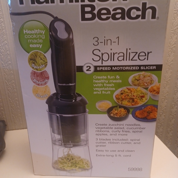 Hamilton Beach 3 In 1 Electric Spiralizer New Open Box - Picture 4 of 4